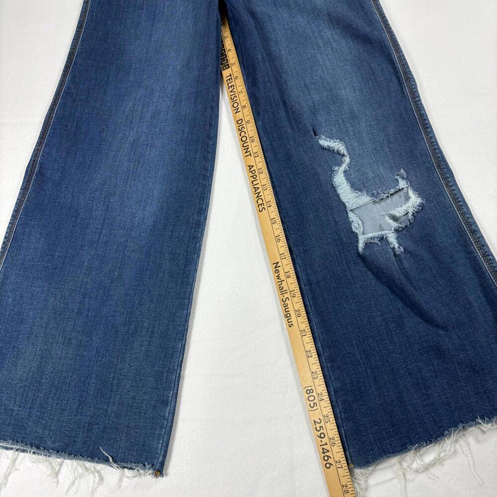Indigo Rein Wide Leg Jeans Womens 3/25 Distressed Frayed Retro Y2K Grunge Denim - Picture 3 of 7